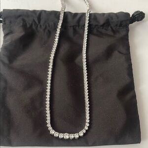 Sterling Silver CZ Tennis Necklace